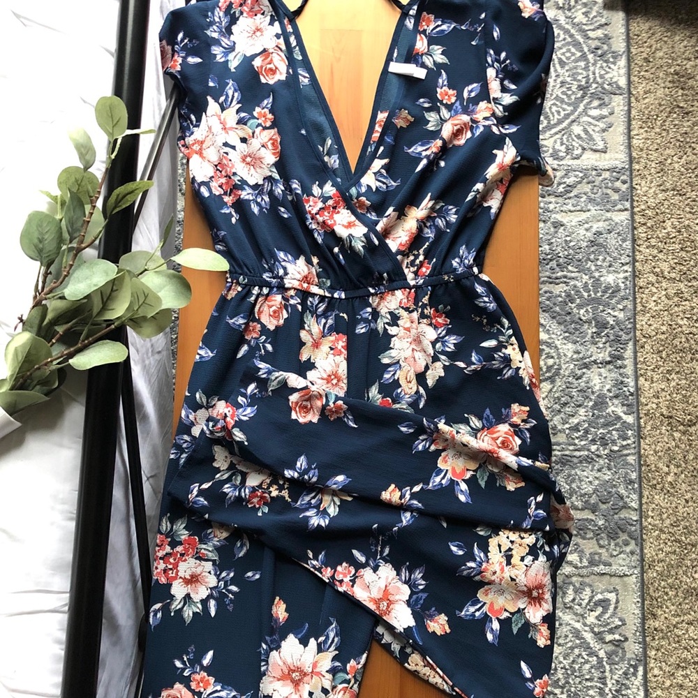 Navy Blue Floral Jumper